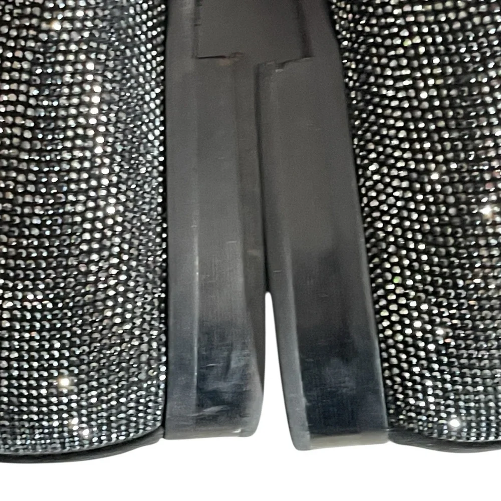 ALDO REGALO GUNMETAL RHINESTONE FESTIVE DRESS LOAFERS SZ 11 MED